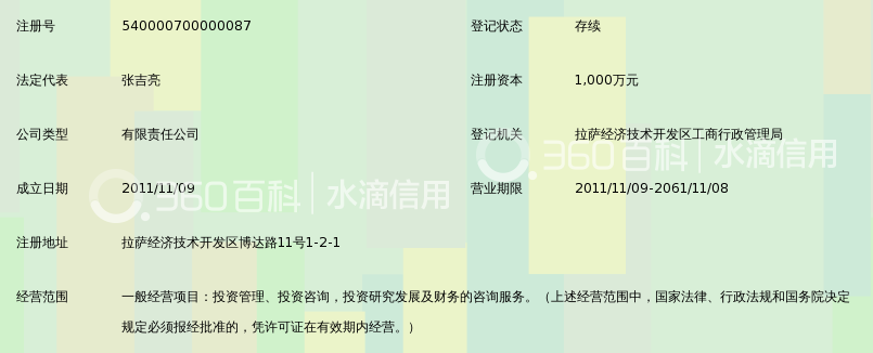 拉萨经济技术开发区祥隆投资有限公司_360百