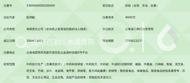 云南鸿翔中药科技有限公司_360百科