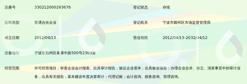 宁波市鄞州海联会计师事务所(普通合伙)_360百