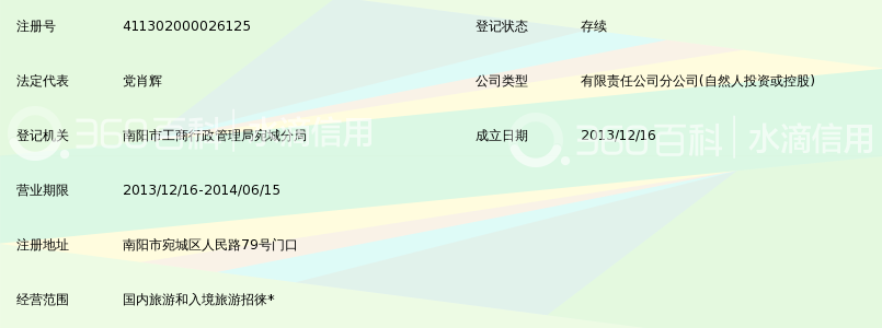 南阳百事通旅行社有限公司人民中路服务网点_