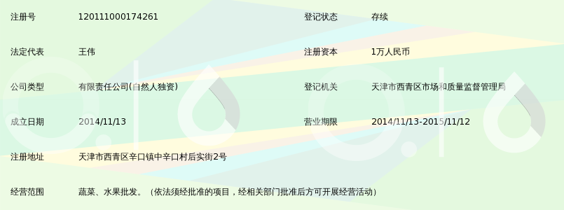 天津优鲜蔬菜配送有限公司_360百科