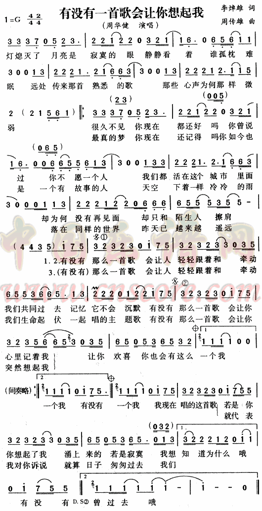 歌曲简谱