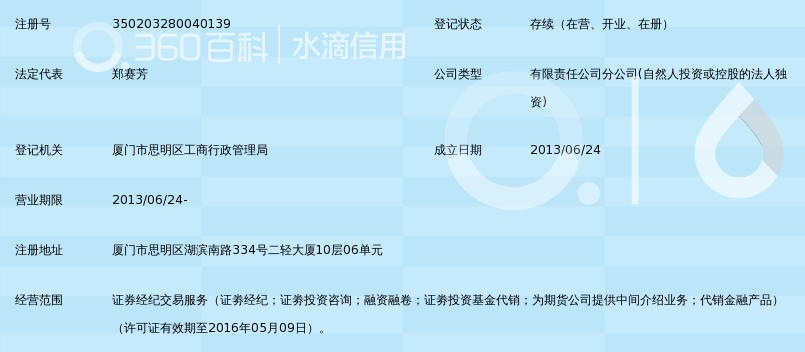 中信证券(浙江)有限责任公司厦门湖滨南路证券