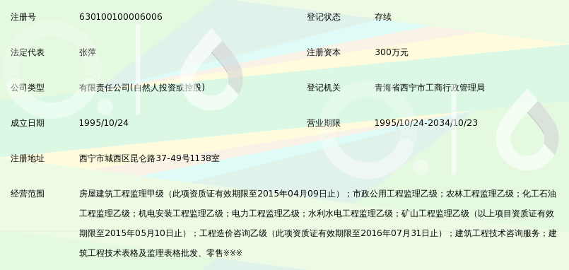 中房集团西宁房地产工程建设监理有限责任公司