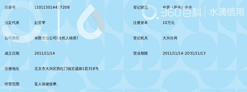 北京爱珊盲人保健按摩有限责任公司_360百科